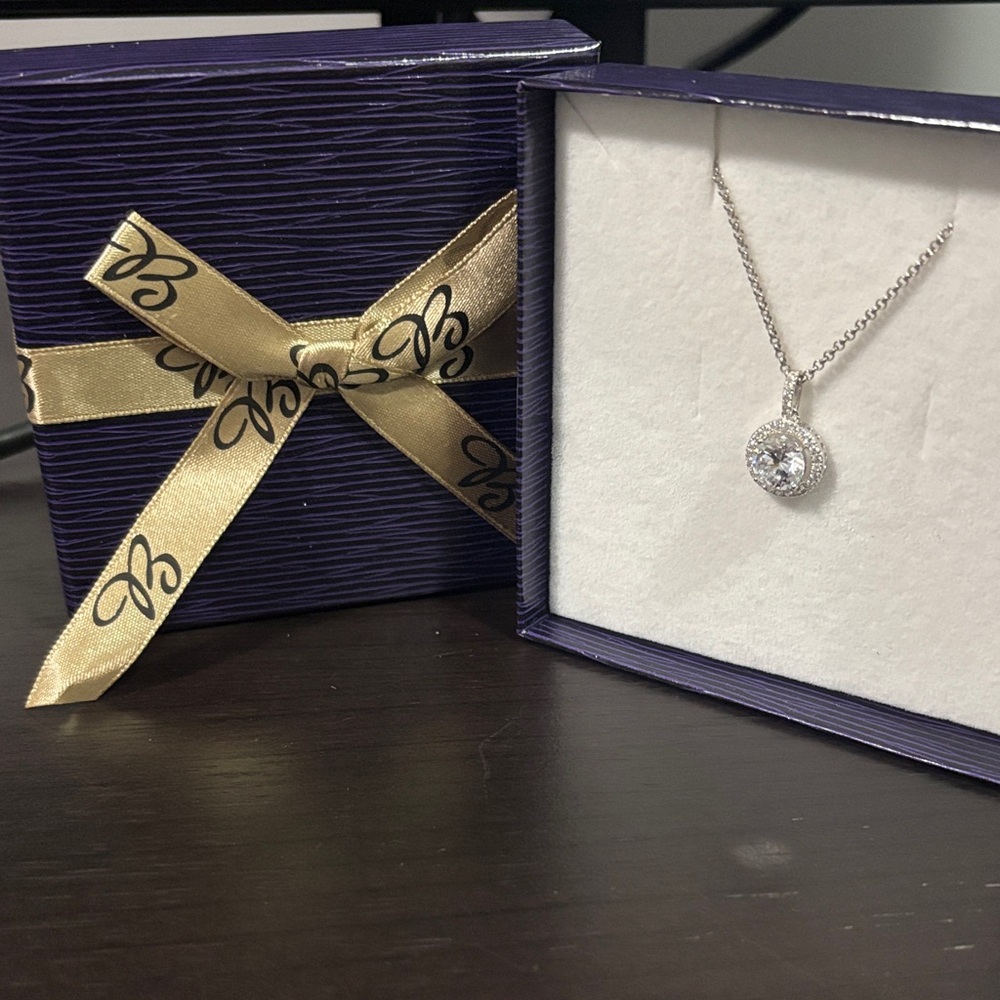 Dazzling Sterling Silver Necklace with Crystal Pendant